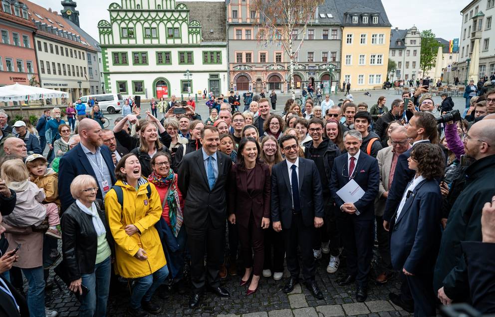 Gemeinsames Foto mit Weimarer Bürgern und Bürgerinnen.